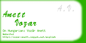 anett vozar business card